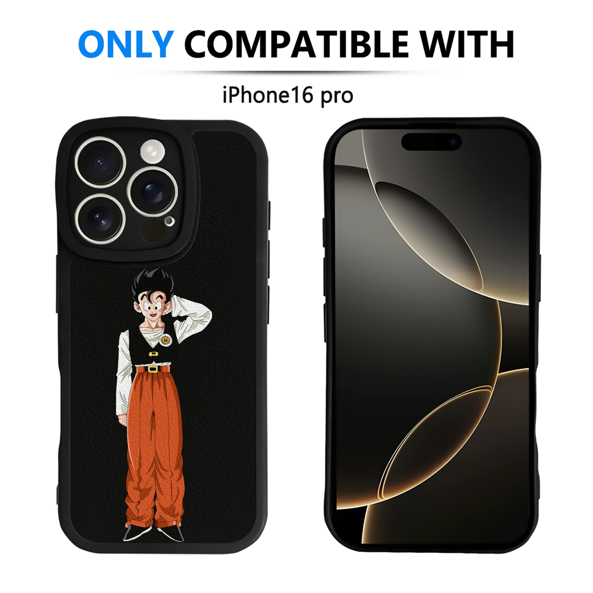 （画像用） ドラゴンボール 孫 悟飯（そんごはん）DRAGON BALL Son Gohan 【iPhone 16シリーズ対応】シリコンスマホケース（レザー調） 材質：シリコン